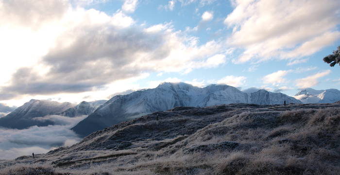 Sicht auf Berge von der Villa Cassel © Pro Natura Zentrum Aletsch