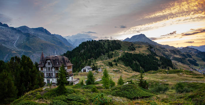 Abendstimmung Villa Cassel